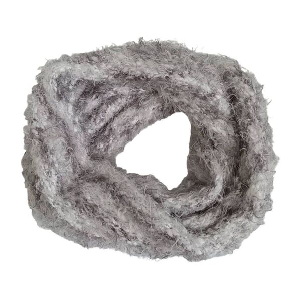 Mixit White & Gray Chunky Soft Eyelash Knit Versatile Infinity Scarf Women's OS - Picture 1 of 7